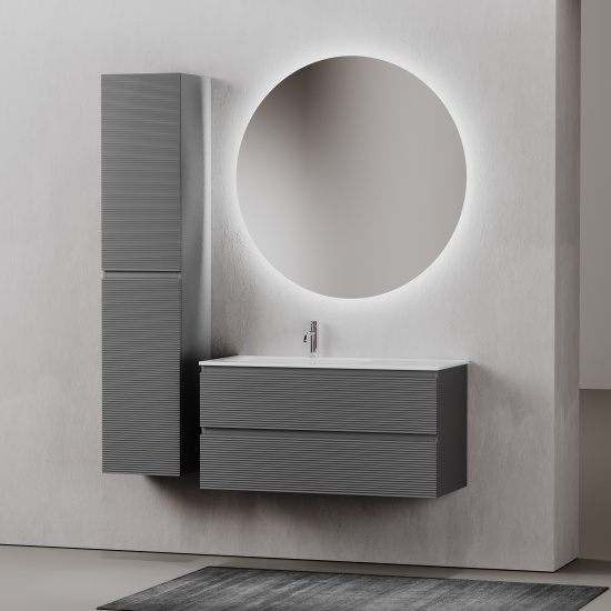 Тумба с раковиной Sancos Folk 100 L grey soft