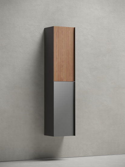 Шкаф-пенал Sancos Delta 35 дуб красный/графит, подвесной