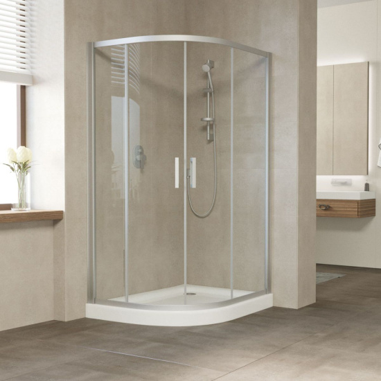 Душевой уголок Vegas Glass ZS-F 120*90 07 01 профиль матовый хром, стекло прозрачное