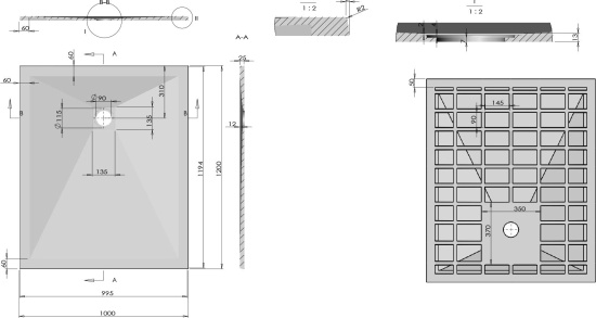 Поддон для душа Vincea VST-4SR1012G 120x100 серый, с сифоном