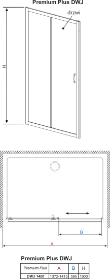 Душевая дверь в нишу Radaway Premium Plus DWJ 140 стекло фабрик