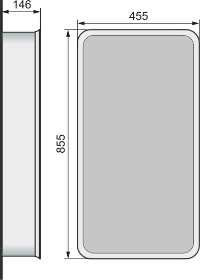 Зеркало-шкаф Jorno Pastel 46, французский серый