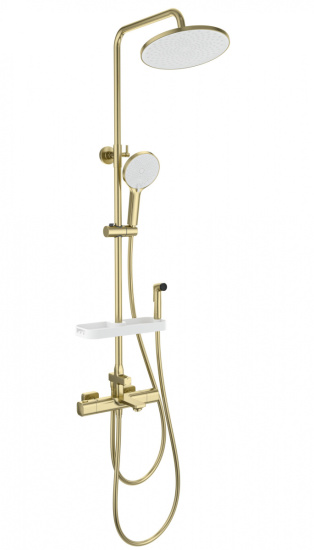 Душевая стойка Wonzon & Woghand Solid WW-C3011-A1-BG с гигиеническим душем и термостатом