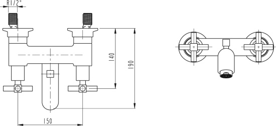 Смеситель для ванны VitrA Juno A40868EXP