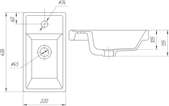 Тумба с раковиной Misty Урал 40