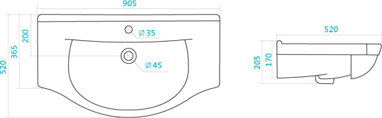 Мебель для ванной Misty Эльбрус 90