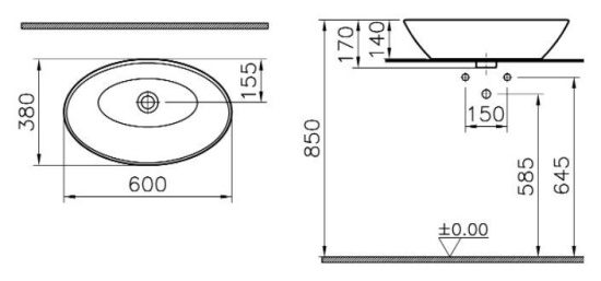Накладная раковина VitrA Geo 4423B003-0012