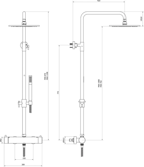 Душевая стойка IB Rubinetterie Milanotorino MT801CC chrome