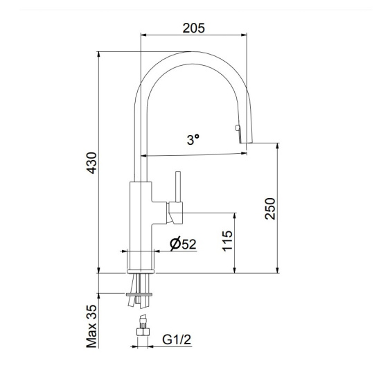 Смеситель для кухни Webert Lima LM940302560, черный