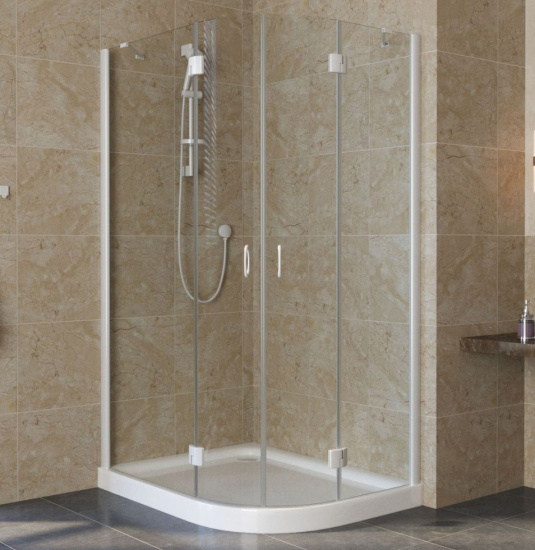 Душевой уголок Vegas Glass AFS-F Lux 110*90 01 01 L профиль белый, стекло прозрачное
