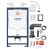 Инсталляция Grohe Rapid SL 38772001 с кнопкой + унитаз подвесной beWash Bogen 88303201