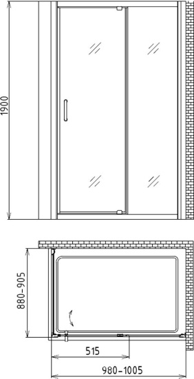 Душевой уголок Gemy Sunny Bay S28191A-A90 100х90 см
