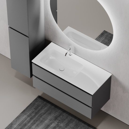 Тумба с раковиной Sancos Folk 100 L grey soft