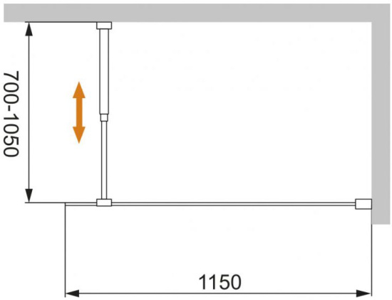 Душевая перегородка Cezares Liberta-L-1-115-C-Cr