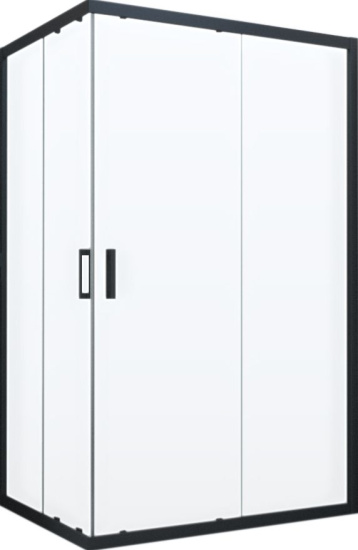 Душевой уголок Vegas Glass ZA-F Novo 120*110 02М 10 профиль черный матовый, стекло сатин