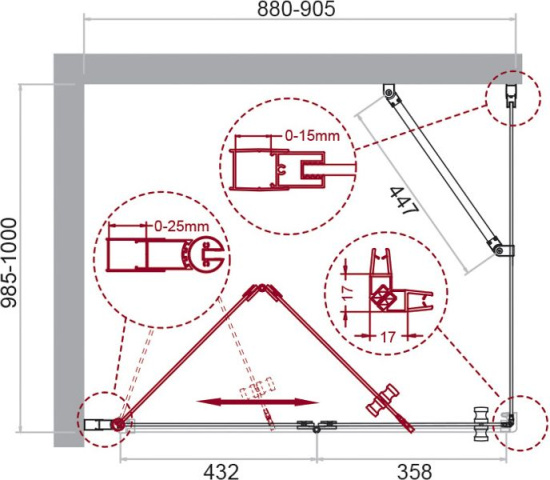 Душевой уголок BelBagno Albano ASH-1-90/100-C-Cr