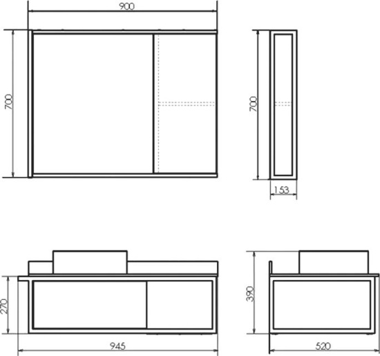 Мебель для ванной Comforty Лиссабон 90 L подвесная, дуб темный