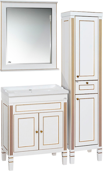 Зеркало Misty Женева 60 белая патина