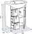 Тумба с раковиной Triton Диана 60 L, 3 ящика, белая