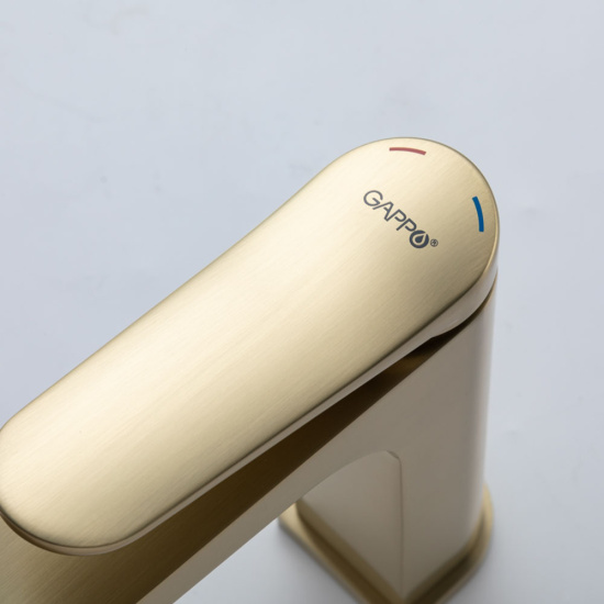 Смеситель для раковины Gappo G1010-3, золотой сатин