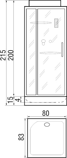 Душевая кабина River Moero 80/83 МТ без крыши