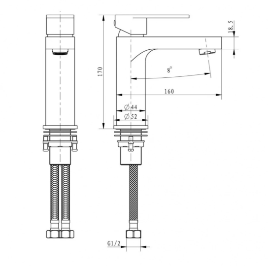 Смеситель для раковины Grocenberg GB1011BL