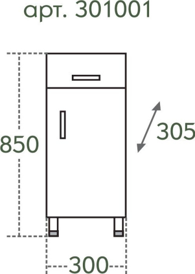 Тумба СанТа ТH 30 с 1 ящиком