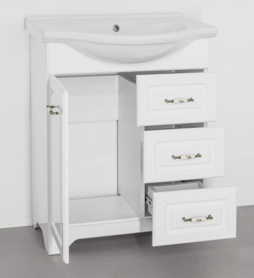 Мебель для ванной Style Line Олеандр-2 65 Люкс 3 ящика, белая