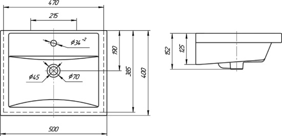 Тумба с раковиной Vigo Geometry 50 белая