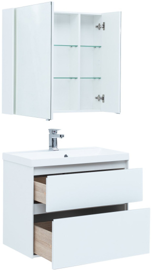Тумба с раковиной Aquanet Гласс 80