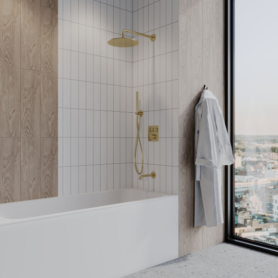 Смеситель для ванны AQUAme AQM8812BG термостат на 3 потребителя