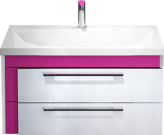 Тумба с раковиной Iddis Color Plus 90 белая, розовая