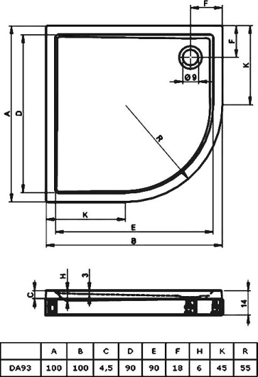 Поддон для душа Riho 285 с панелью и ножками 100 см