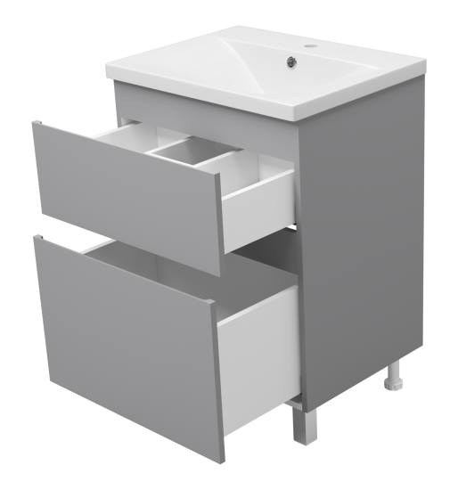 Тумба с раковиной Misty Лаки 60 серая