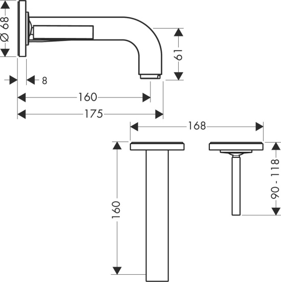 Смеситель для раковины Axor Citterio 39113000 хром