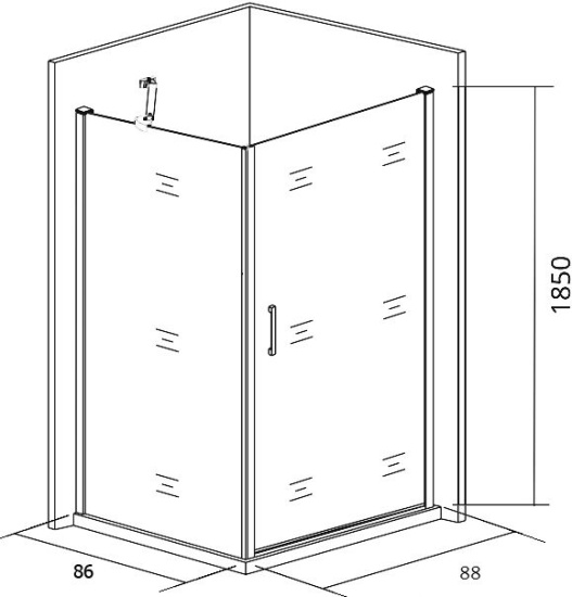 Душевой уголок Good Door Mokka DR+SP 90х90х185 см