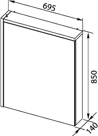 Зеркало-шкаф Aquanet Фостер 70 белый, эвкалипт мистери