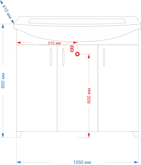 Тумба с раковиной Misty Балтика 105 прямая