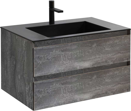 Тумба с раковиной Vincea Luka 80 2 ящика, камень