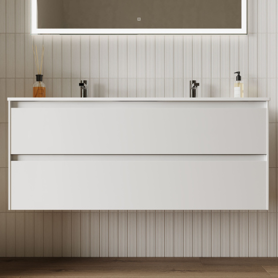 Мебель для ванной Sancos Cento 120 двойная, белый глянец