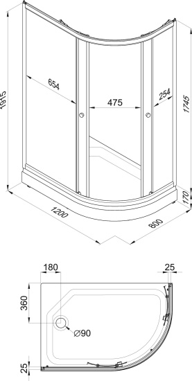 Душевой уголок Triton Риф Щ0000044425 L с поддоном