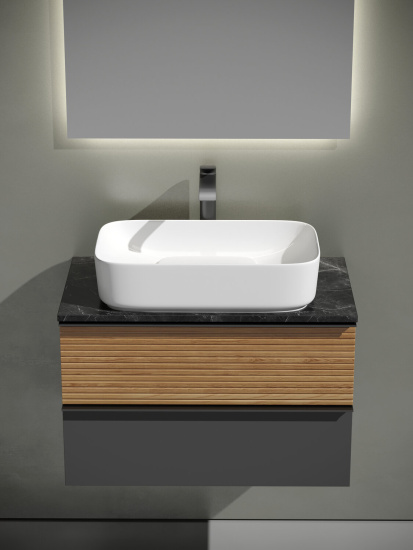 Тумба с раковиной Sancos Delta 80 дуб красный/графит, DL80GR