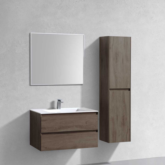 Тумба с раковиной Vincea Luka 80 2 ящика, темный дуб