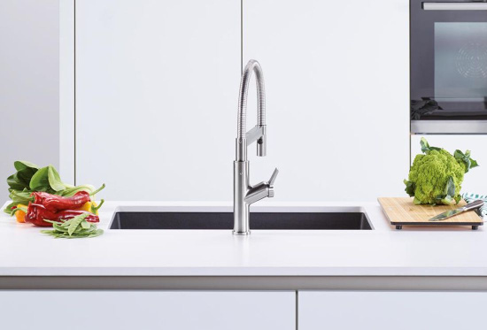 Смеситель для кухни Blanco Solenta-S Senso 523127 рычаг слева