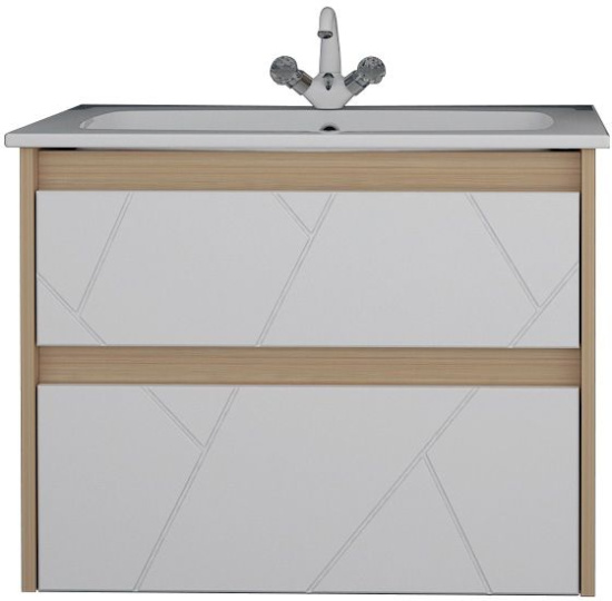 Тумба с раковиной ASB-Mebel Диана 75 белый глянец
