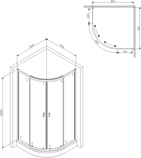 Душевой уголок Am.Pm X-Joy W88G-205-090MT 90x90