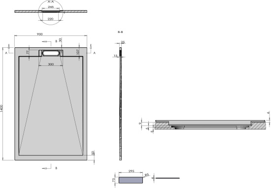 Поддон для душа Vincea VST-4SRL9014W 140x90 белый матовый, с сифоном