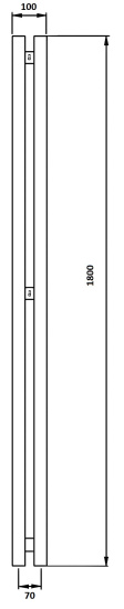 Полотенцесушитель водяной Secado Бергамо 2К 1800/70, черный матовый