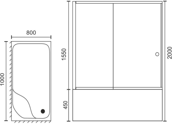 Душевой уголок Royal Bath BP RB8100BP-T-BL-L 100x80 с поддоном