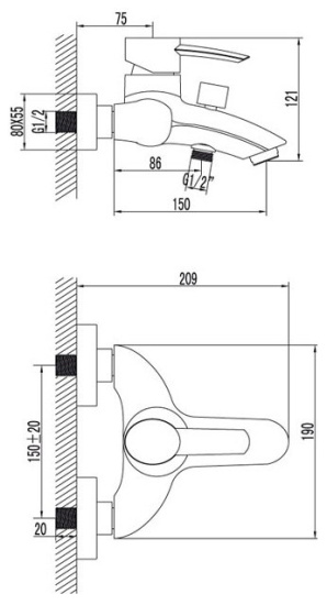Душевой комплект Lemark Atlantiss LM3202C + LM3206C